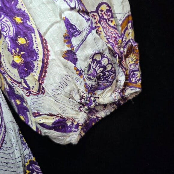 NWT BAND OF THE FREE Purple Paisley Long Sleeve Mini Dress M - Picture 7 of 15